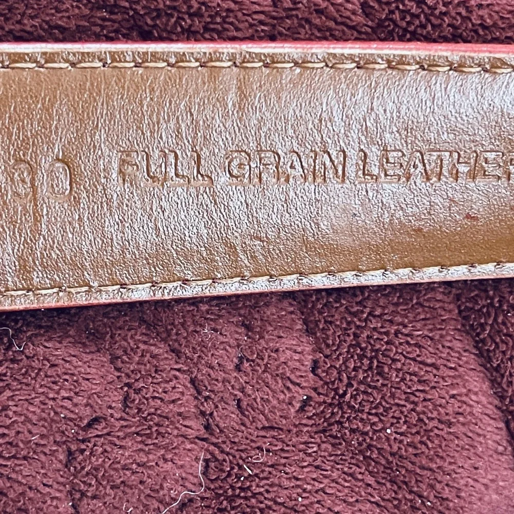 Full Grain Leather Belt Womens L Pink Suede Solid Brass Buckle Made In India‎